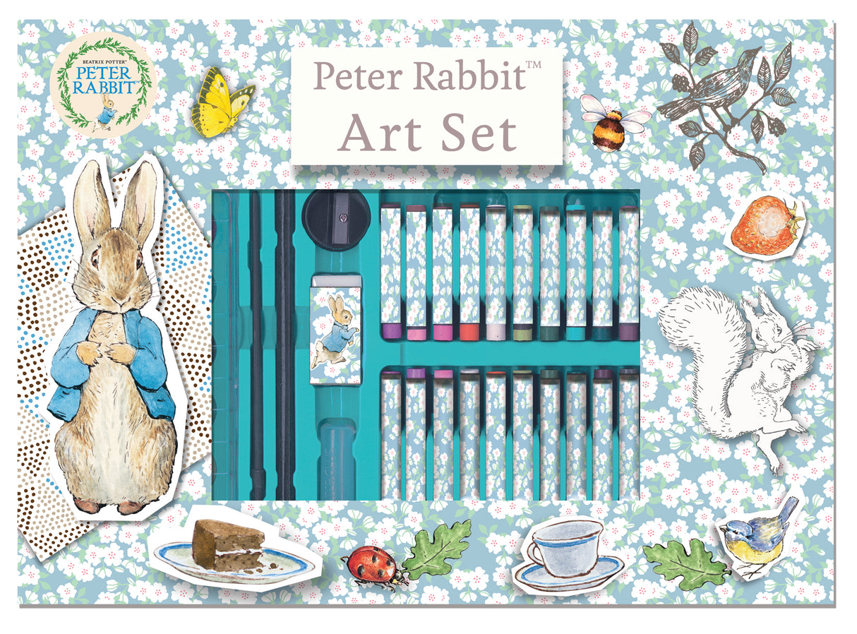 Peter Rabbit Children's 42 Piece Art Set - For Ages 3 to 8 Years - Includes Paints and Crayons