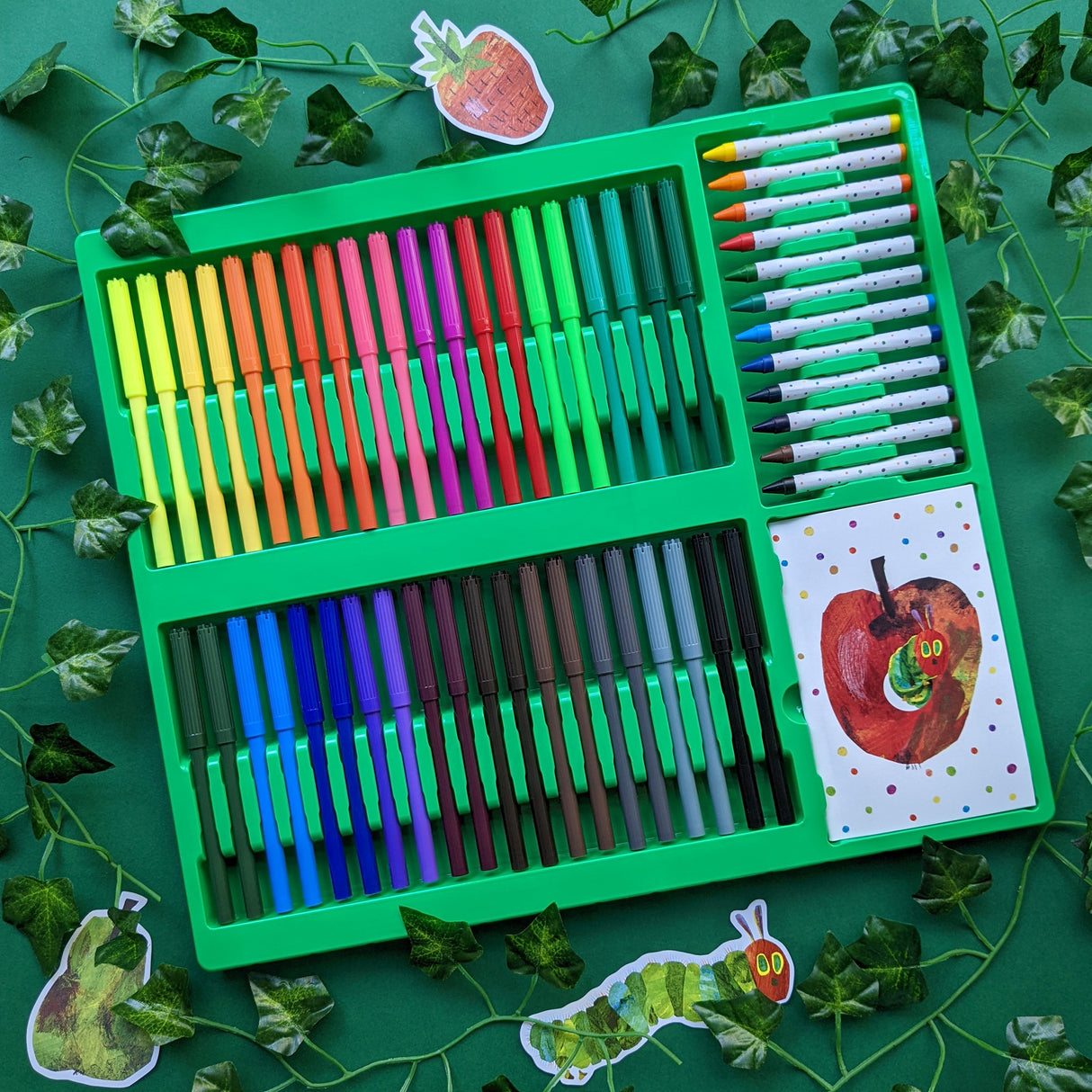 The Very Hungry Caterpillar Children's 53 Piece Art Set - For Ages 3 to 8 Years - Includes Felts-Tip Pens and Crayons