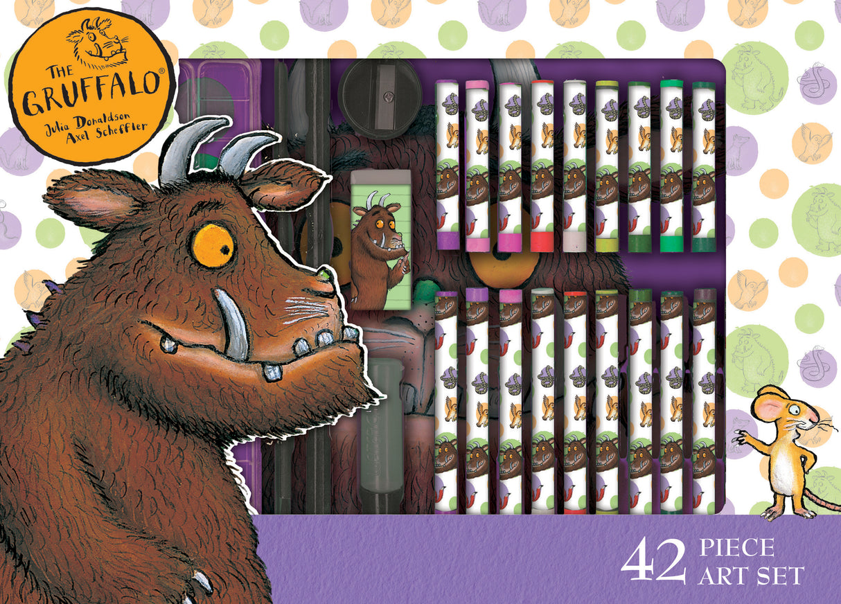 The Gruffalo Children's 42 Piece Art Set  - For Ages 3 to 8 Years - Includes Paints and Crayons