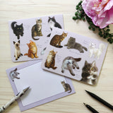 Patricia MacCarthy Notecards and Envelope Set - Cat Design