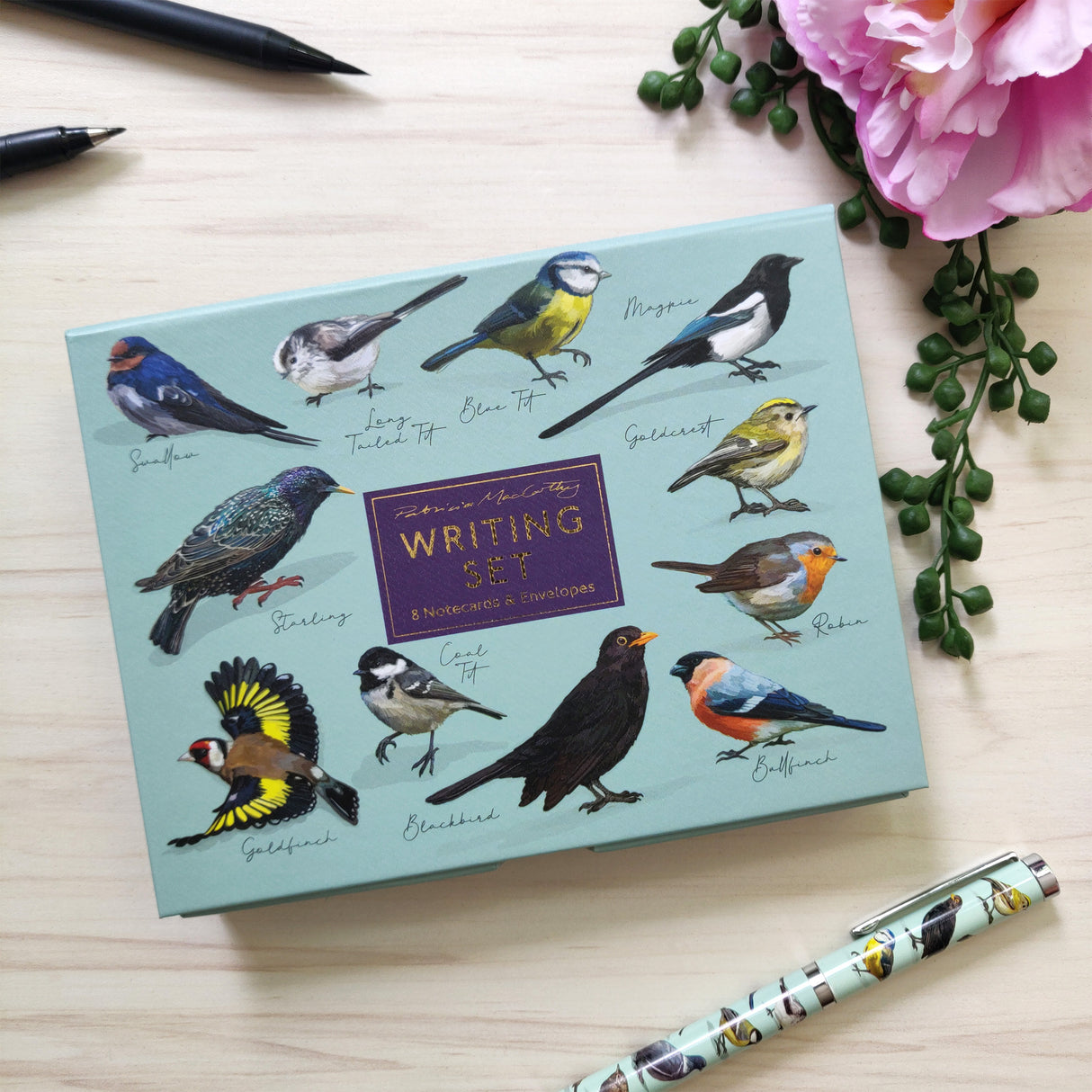 Patricia MacCarthy Notecards and Envelope Set - Birds Design