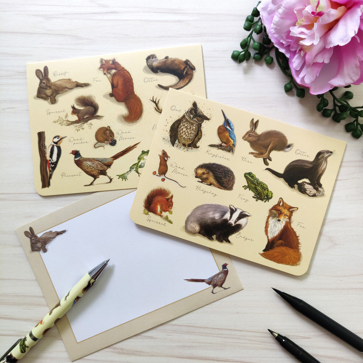 Patricia MacCarthy Notecards and Envelope Set - Wildlife Design