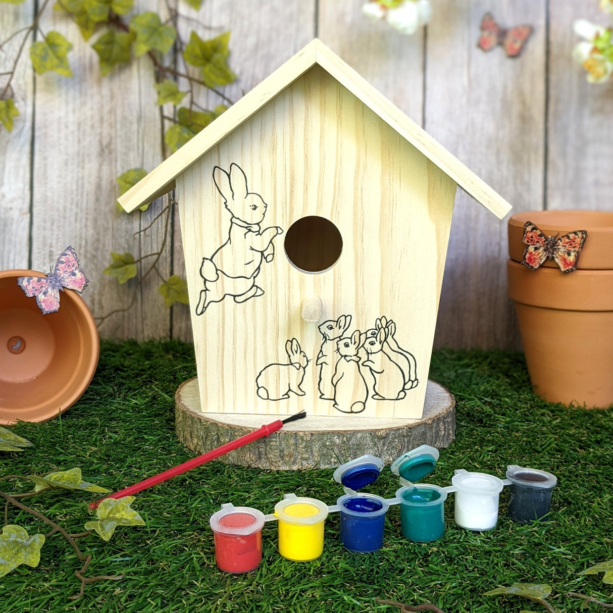 Peter Rabbit Paint Your Own Bird House - Children's Craft Kit with Paints