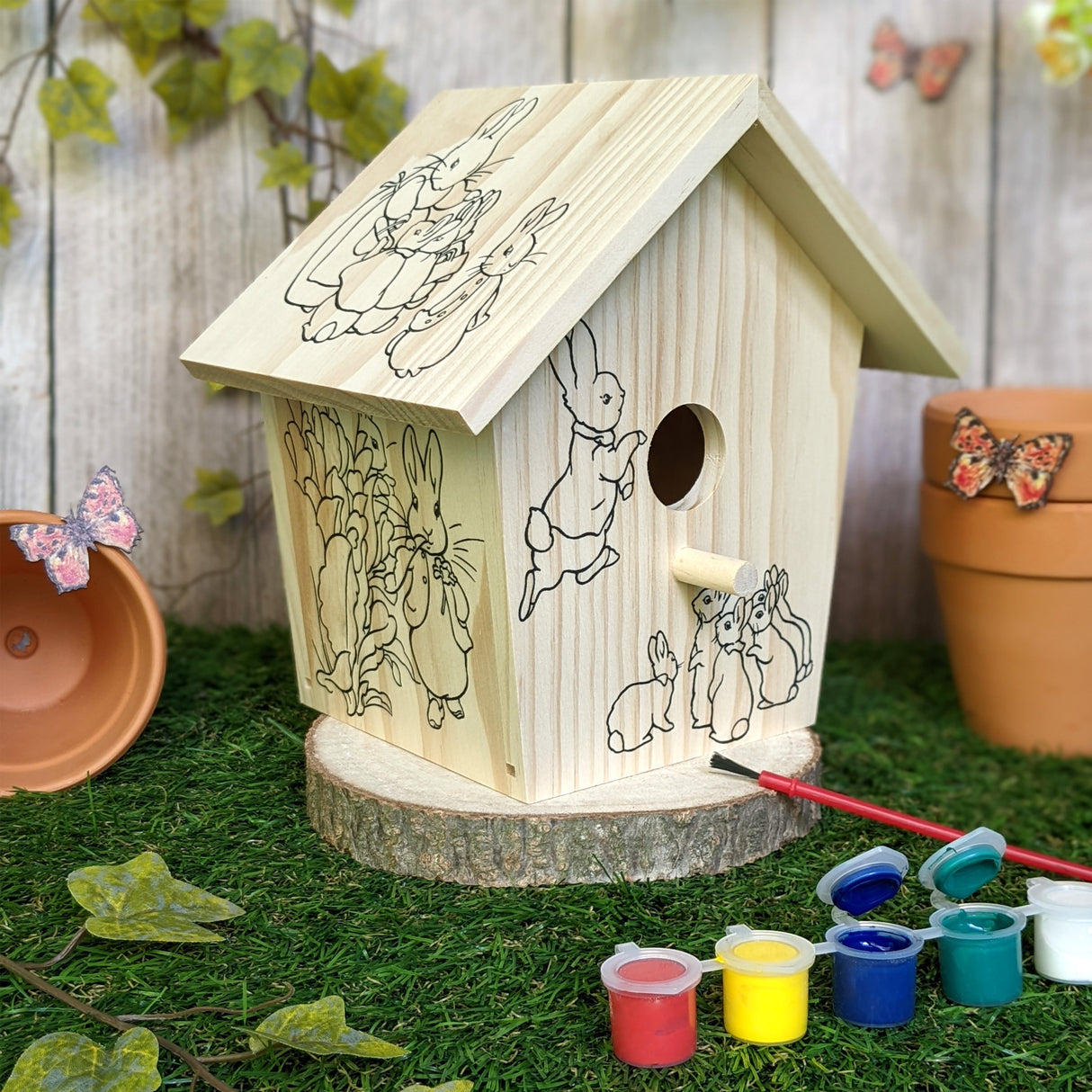 Peter Rabbit Paint Your Own Bird House - Children's Craft Kit with Paints