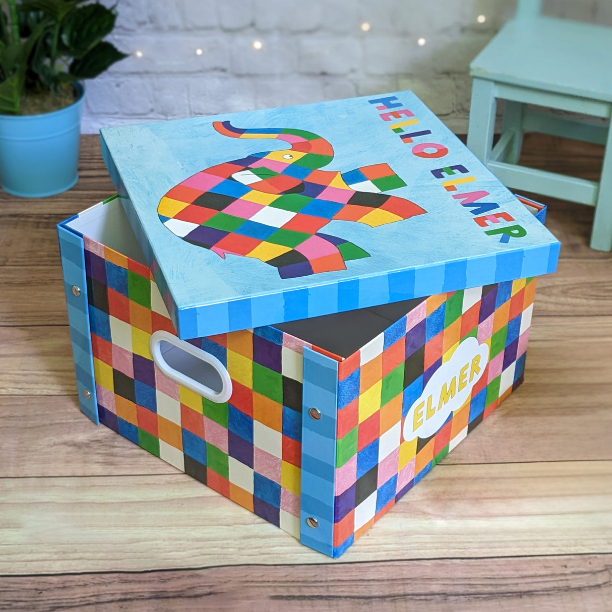 Elmer Patchwork Collapsible Storage Box