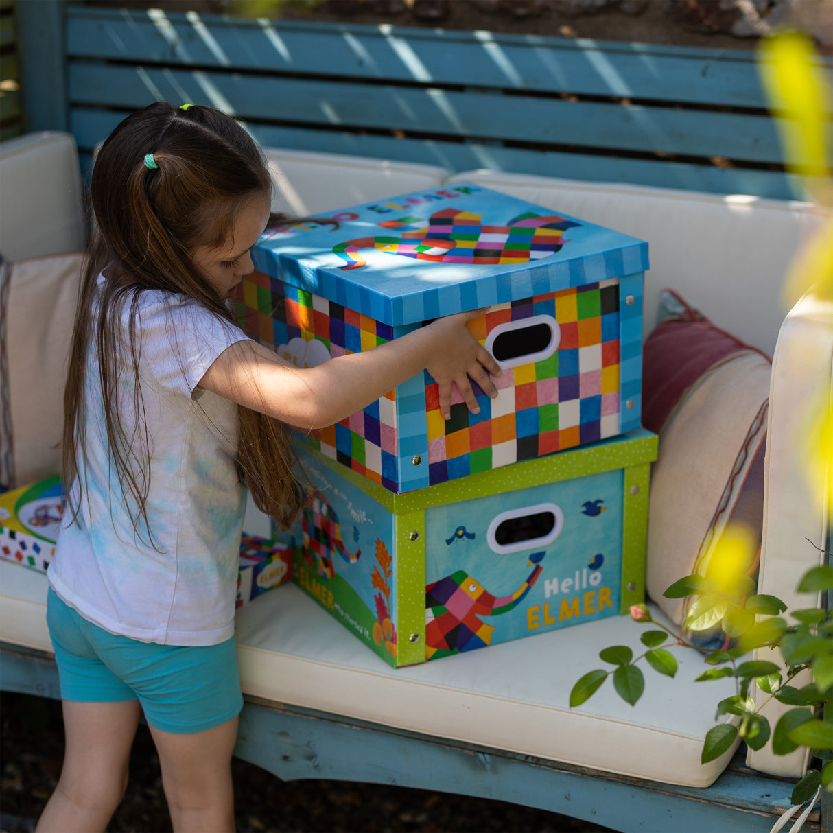 Elmer Patchwork Collapsible Storage Box