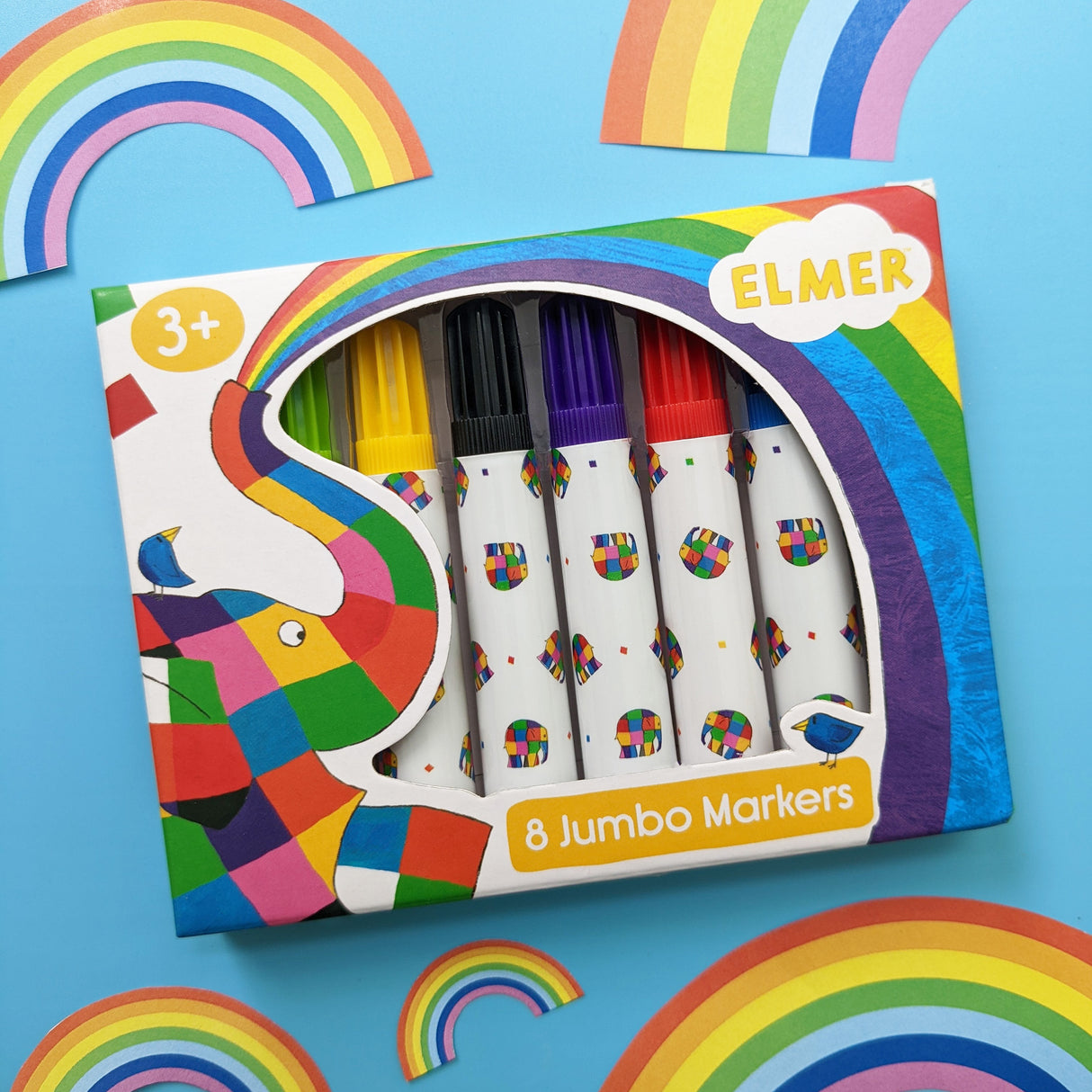 Elmer Set of 8 Jumbo Marker Pens for Children