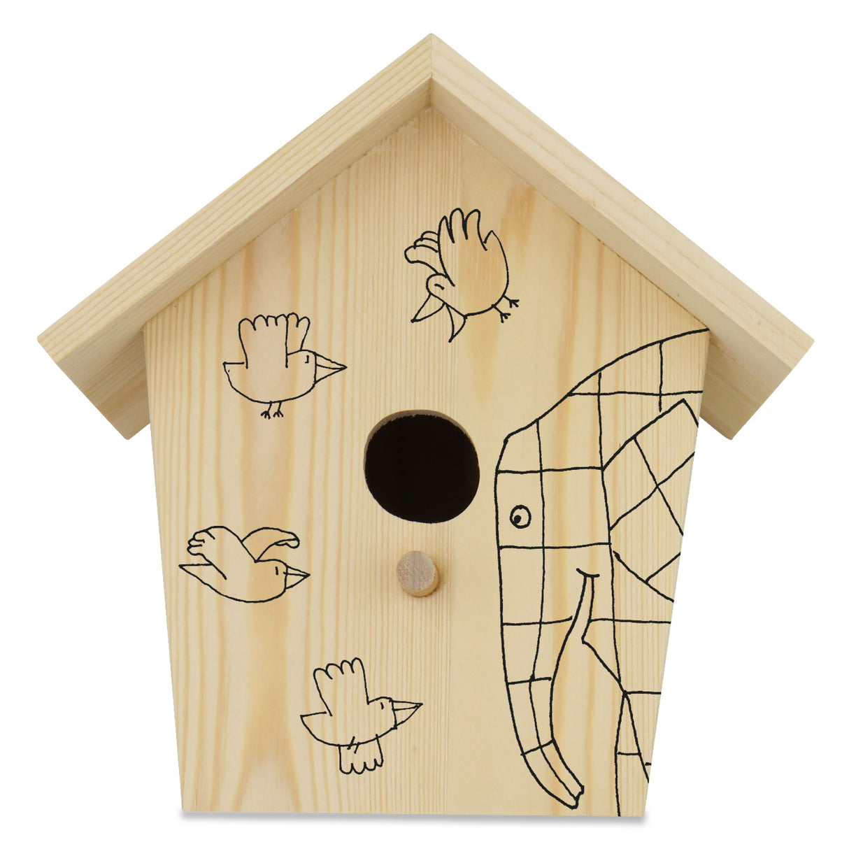 Elmer Paint Your Own Bird House - Children's Craft Kit with Paints