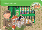 Percy The Park Keeper Children's 42 Piece Art Set - For Ages 3 to 8 Years - Includes Paints and Crayons