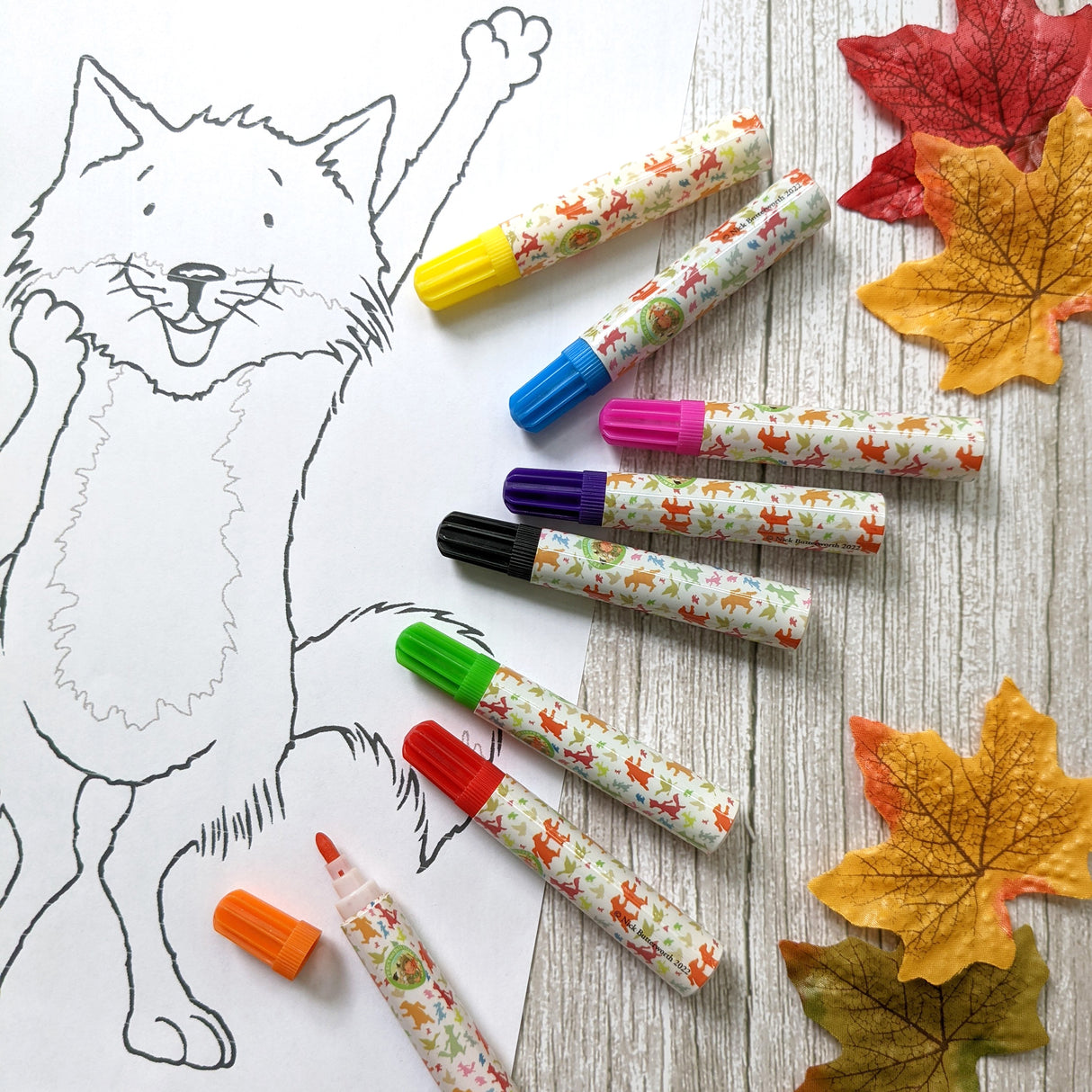 Percy The Park Keeper Set of 8 Jumbo Marker Pens for Children