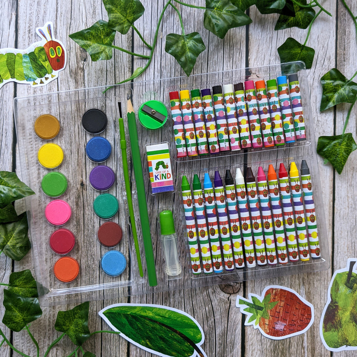 The Very Hungry Caterpillar Children's 42 Piece Art Set - For Ages 3 to 8 Years - Includes Paints and Crayons