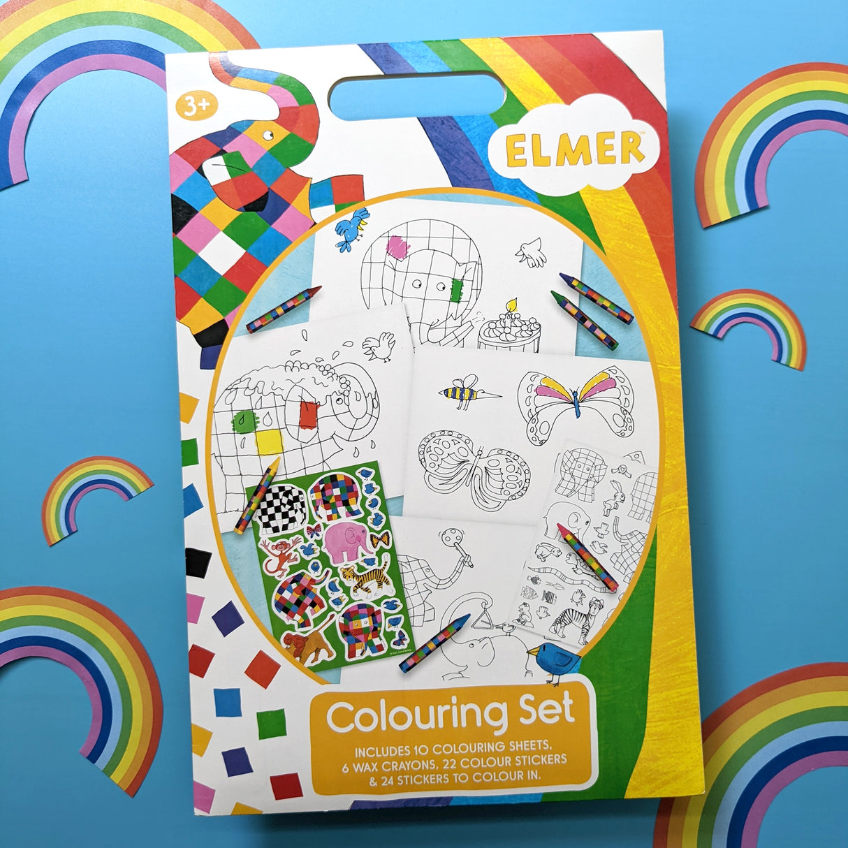 Elmer Children's Colouring Set - Includes Crayons and Stickers