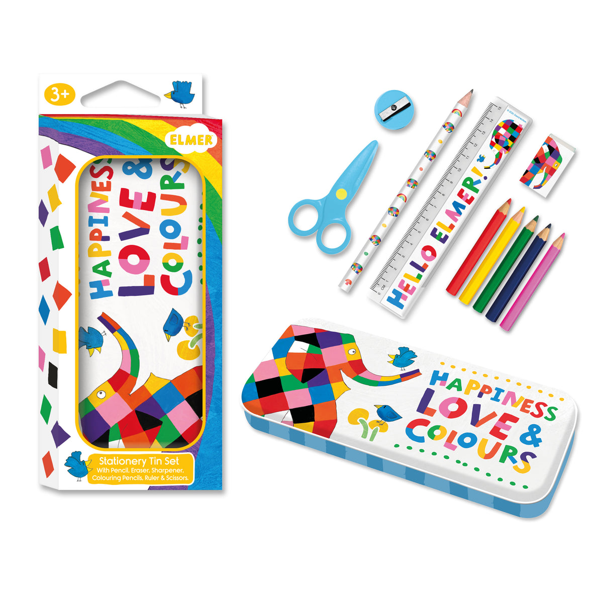 Elmer Children’s Stationery Tin Set - First School Stationery Set For Ages 3 and Upward