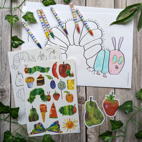 The Very Hungry Caterpillar Children's Colouring Set - Includes Crayons and Stickers