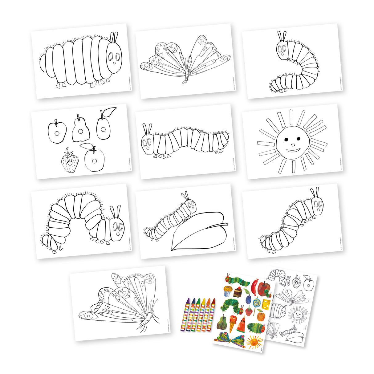 The Very Hungry Caterpillar Children's Colouring Set - Includes Crayons and Stickers