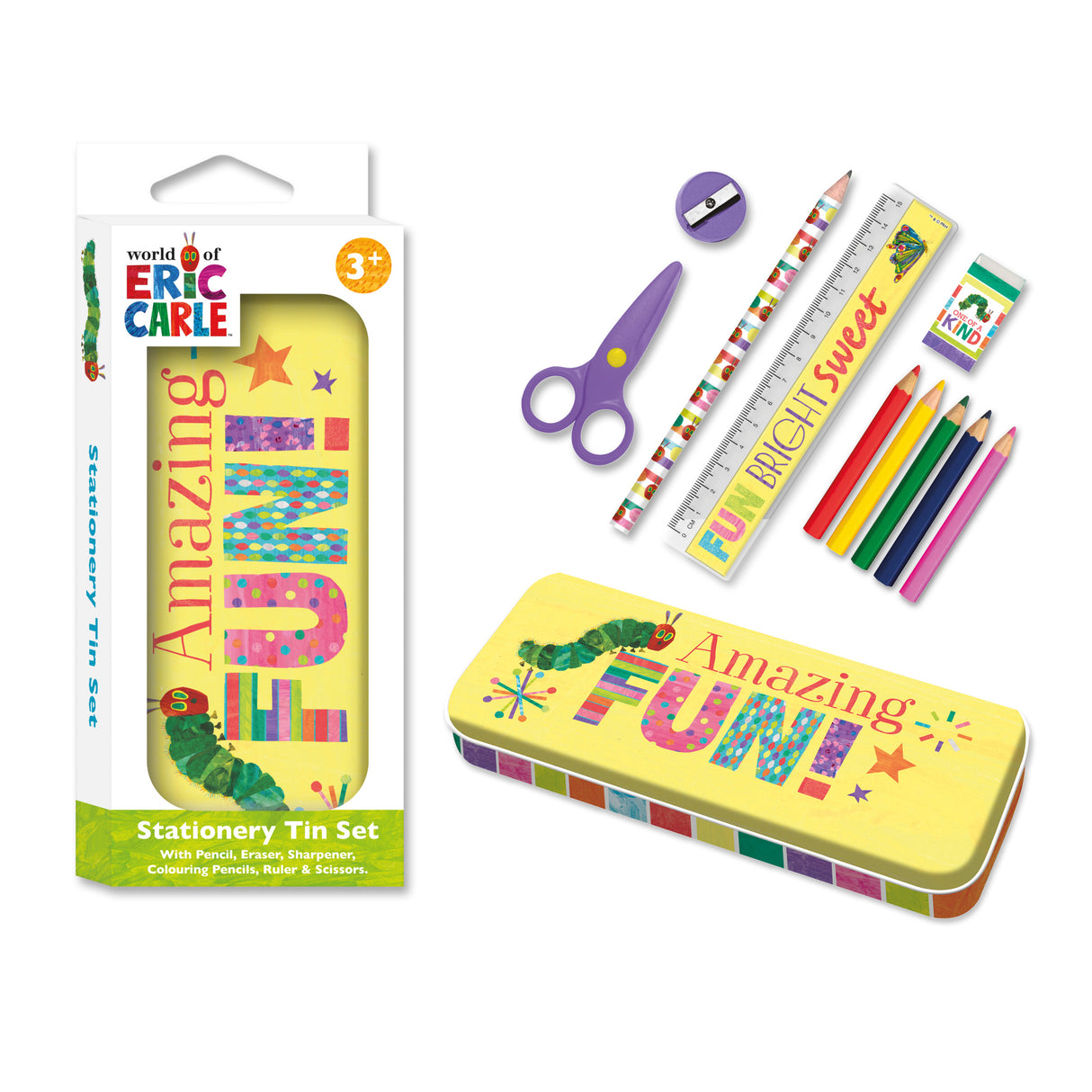 The Very Hungry Caterpillar Children’s Stationery Tin Set - First School Stationery Set For Ages 3 and Upward