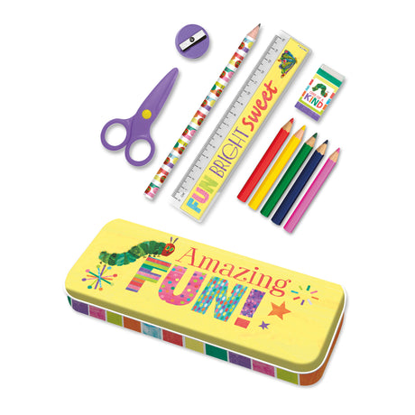 The Very Hungry Caterpillar Children’s Stationery Tin Set - First School Stationery Set For Ages 3 and Upward