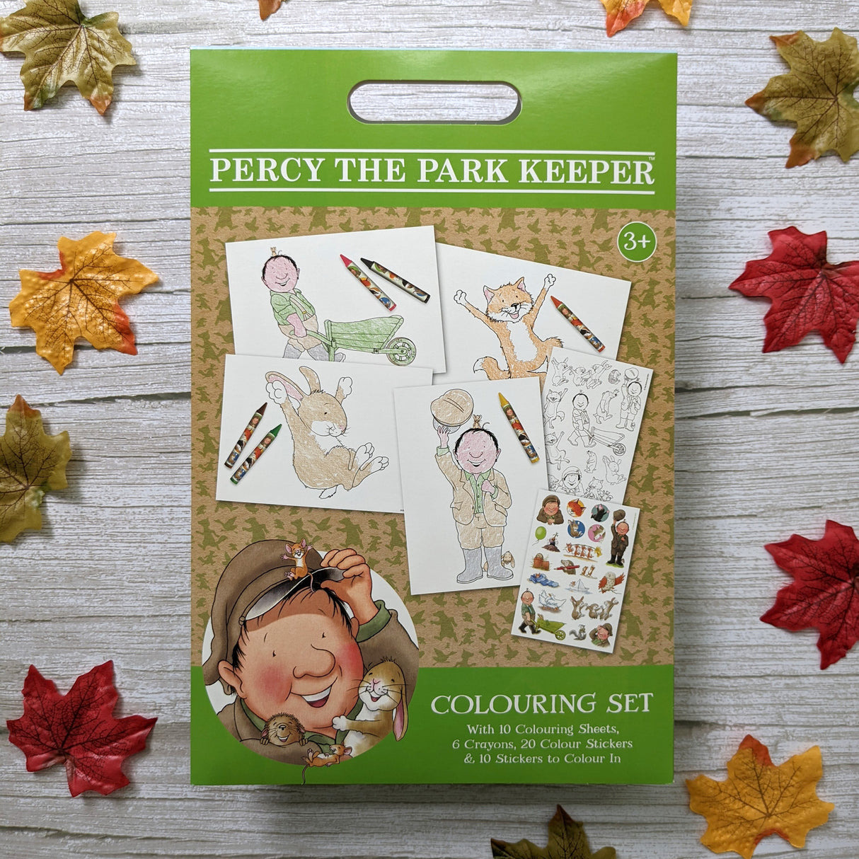 Percy The Park Keeper Children's Colouring Set - Includes Crayons and Stickers