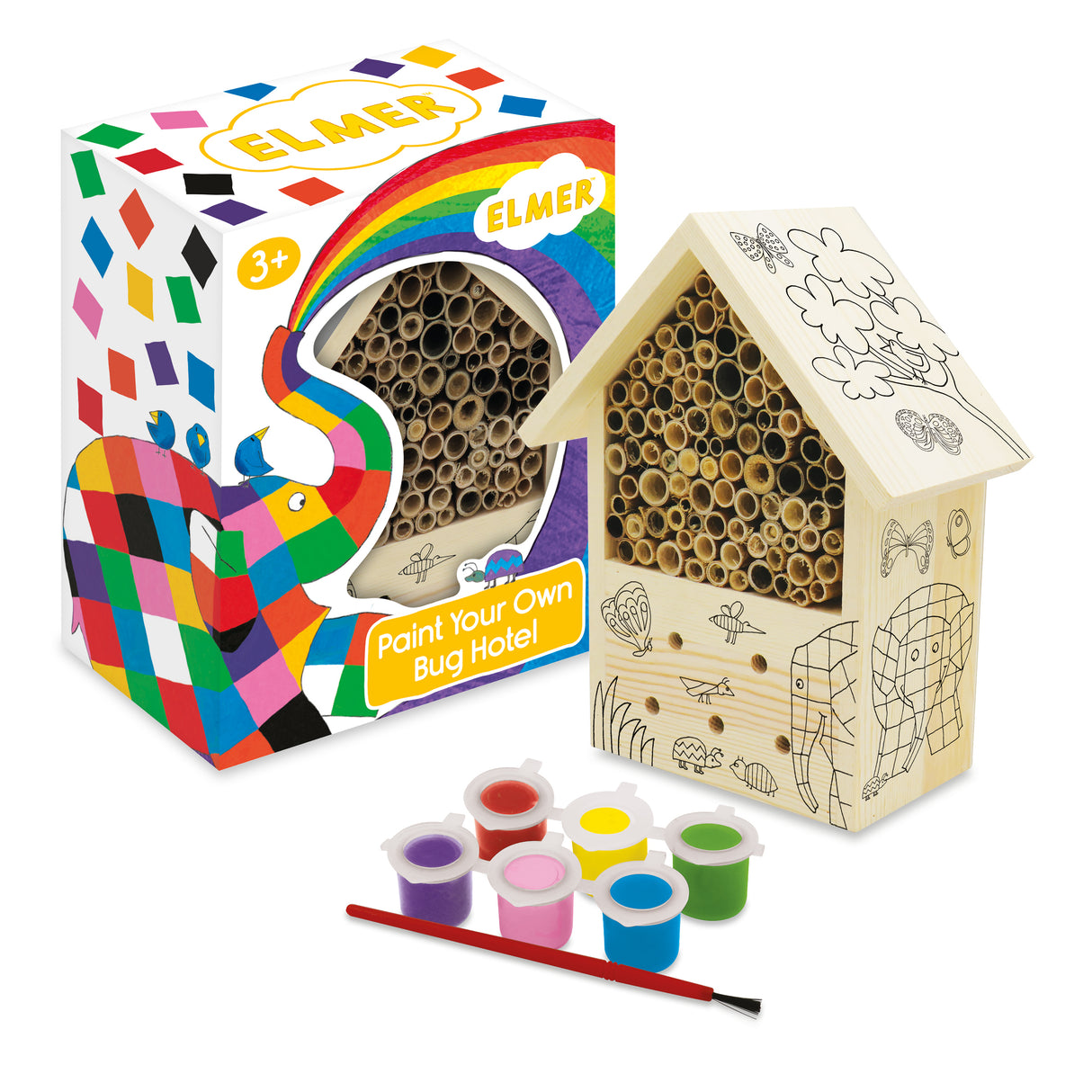 Elmer Paint Your Own Bug Hotel - Children's Craft Kit