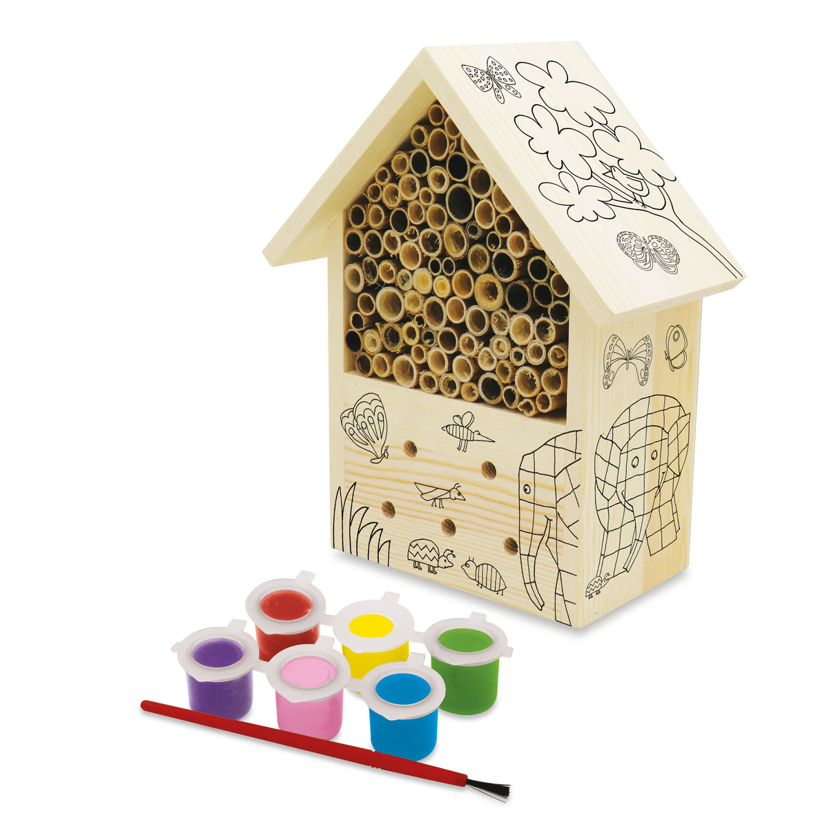 Elmer Paint Your Own Bug Hotel - Children's Craft Kit