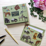 Patricia MacCarthy Notecards and Envelope Set  - Jungle Animals Design