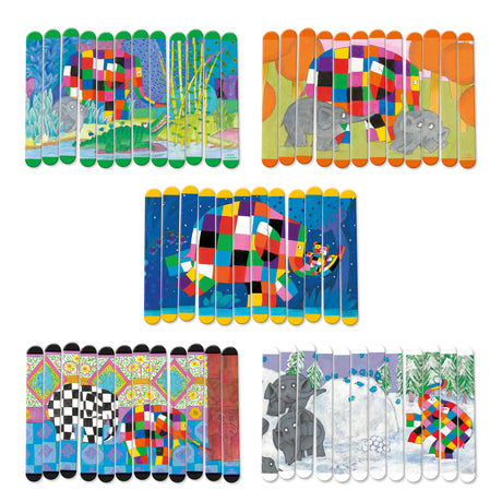 Elmer Lolly Stick Puzzle - Create 5 Double-Sided Puzzles