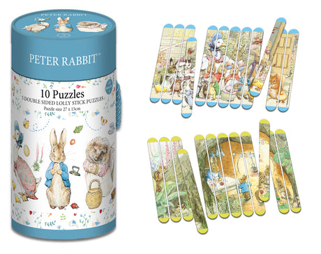 Peter Rabbit Lolly Stick Puzzle - For Ages 18 months to 5 years – Double-Sided Puzzle Fun