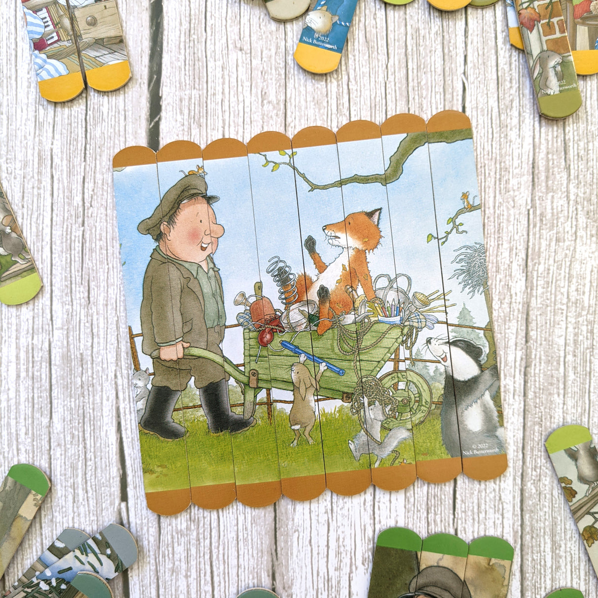 Percy The Park Keeper Lolly Stick Puzzle - Create 7 Double Sided Lolly Stick Scenes