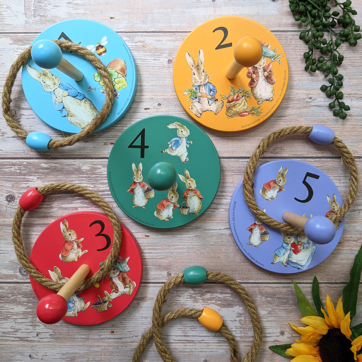 Peter Rabbit Children's Wooden Ring Toss Set - Fun For All The Family