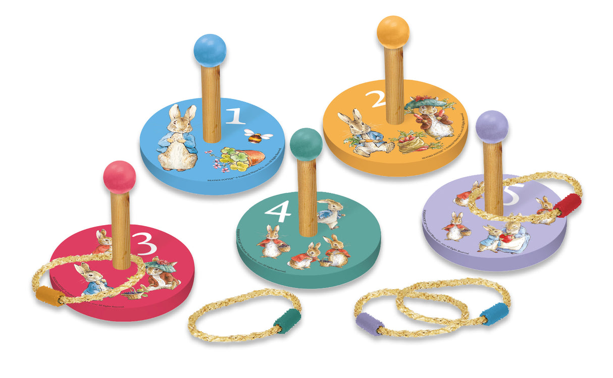 Peter Rabbit Children's Wooden Ring Toss Set - Fun For All The Family