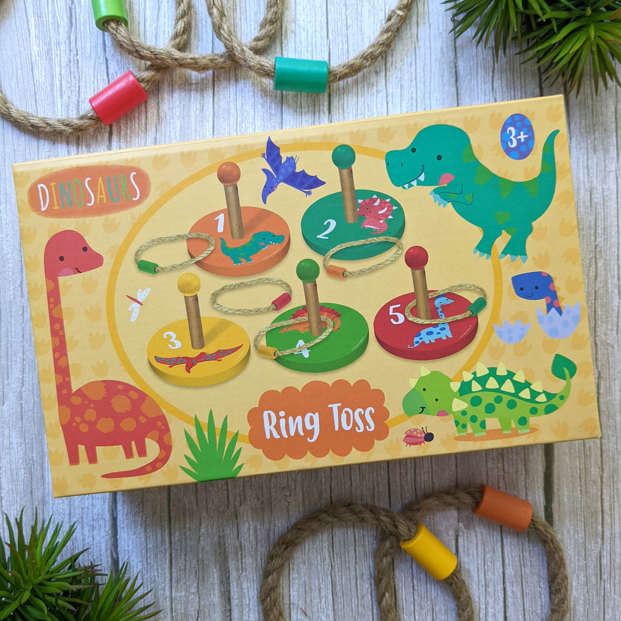 Dinosaurs Children's Wooden Ring Toss Set - Fun For All The Family