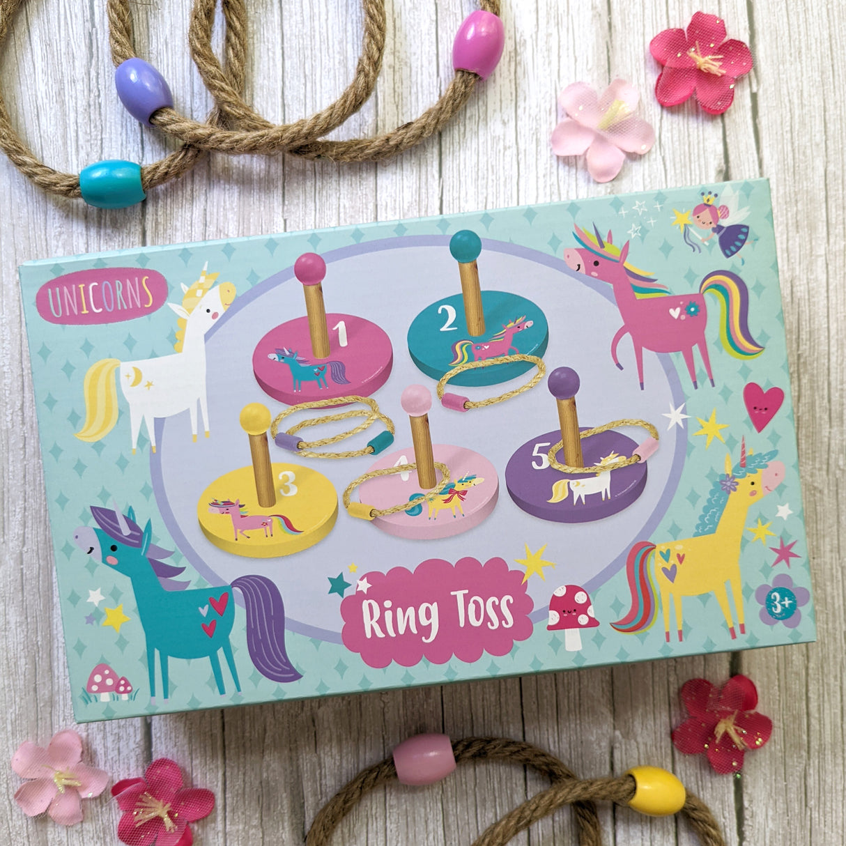 Unicorns Children's Wooden Ring Toss Set - Fun For All The Family