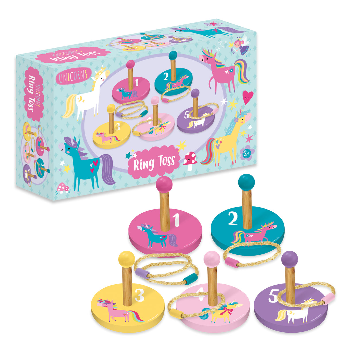 Unicorns Children's Wooden Ring Toss Set - Fun For All The Family