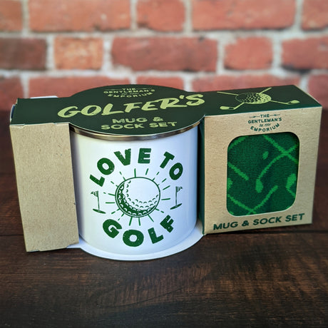 Gentleman’s Emporium Enamel Golf Mug & Sock Set Gift Set