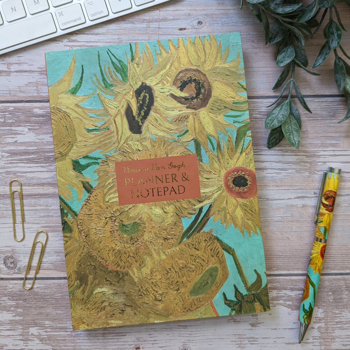 Van Gogh Sunflowers A5 Planner and Notepad With Sticky Notes