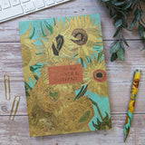 Van Gogh Sunflowers A5 Planner and Notepad With Sticky Notes