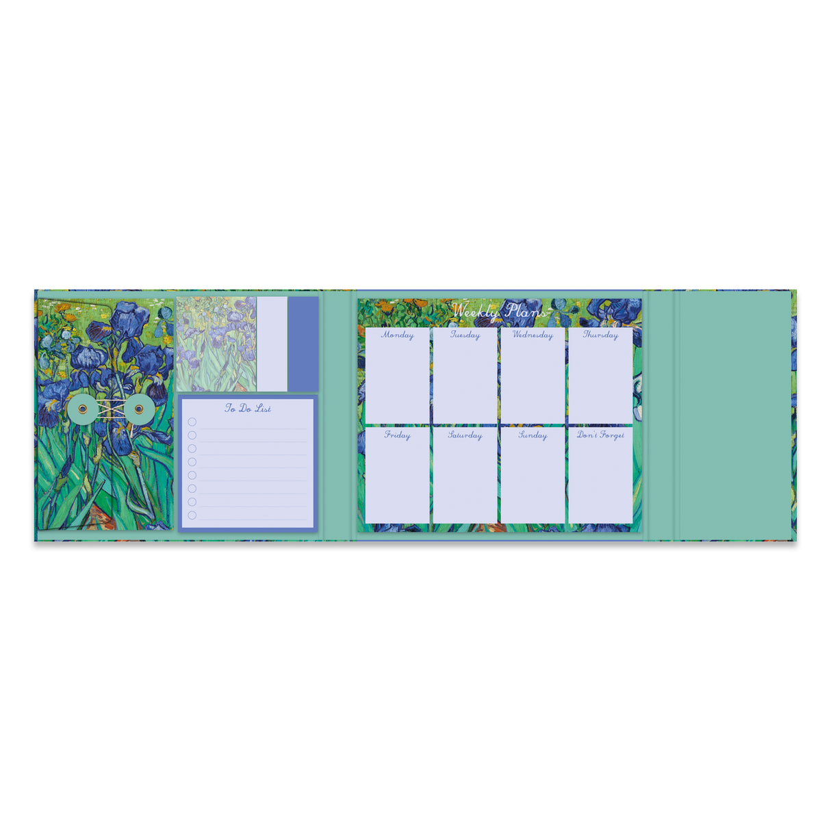 Van Gogh Irises Weekly Planner Organiser With Sticky Notes