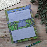 Van Gogh Irises Weekly Planner Clipboard & Notepad Set