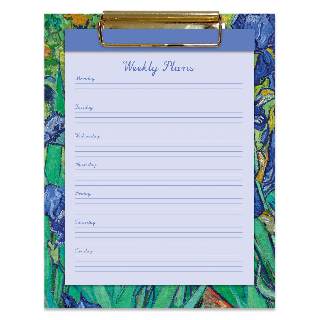 Van Gogh Irises Weekly Planner Clipboard & Notepad Set