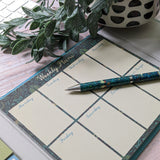 William Morris Weekly Planner Organiser With Sticky Notes - Birds Design