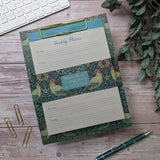 William Morris Birds Weekly Planner Clipboard & Notepad Set