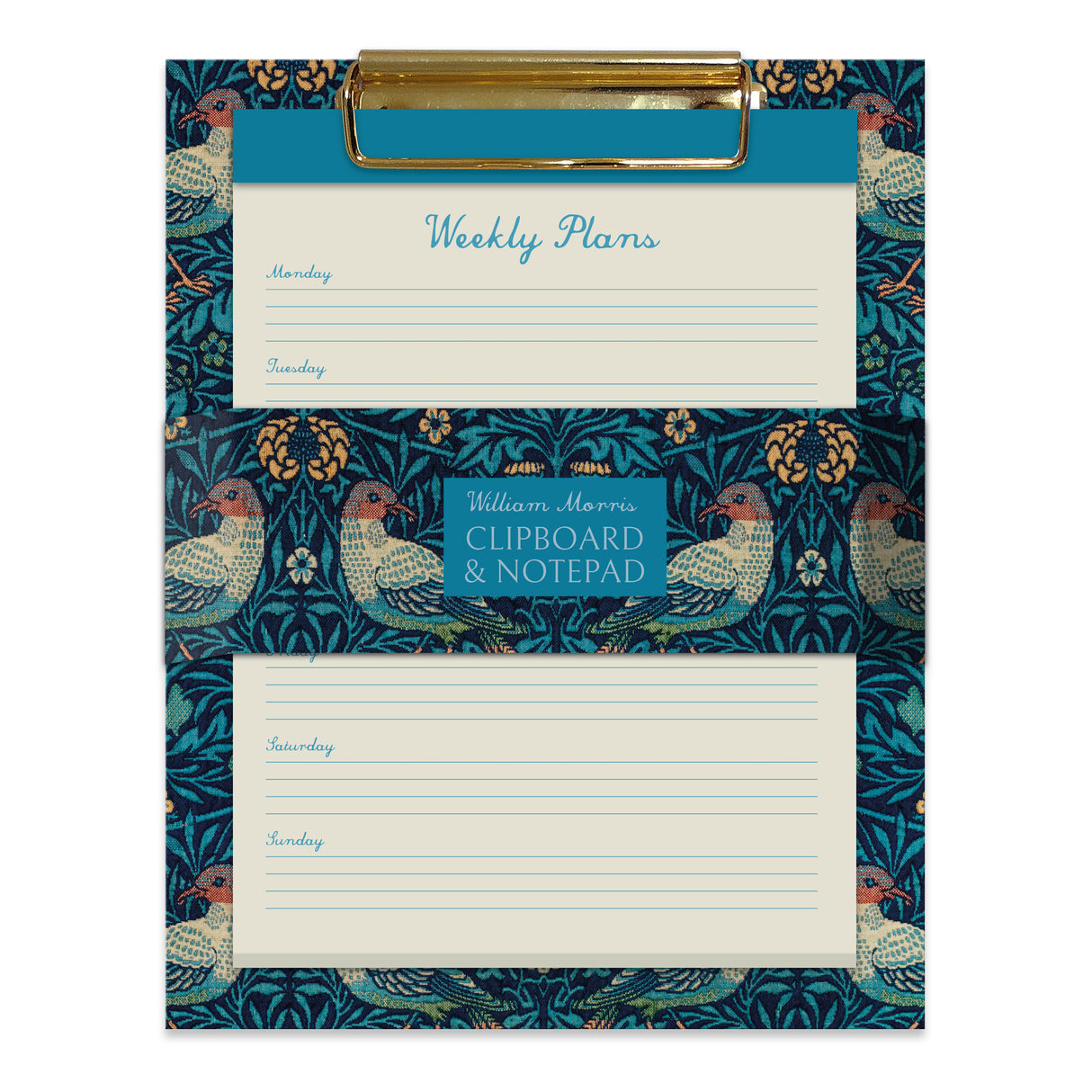 William Morris Birds Weekly Planner Clipboard & Notepad Set