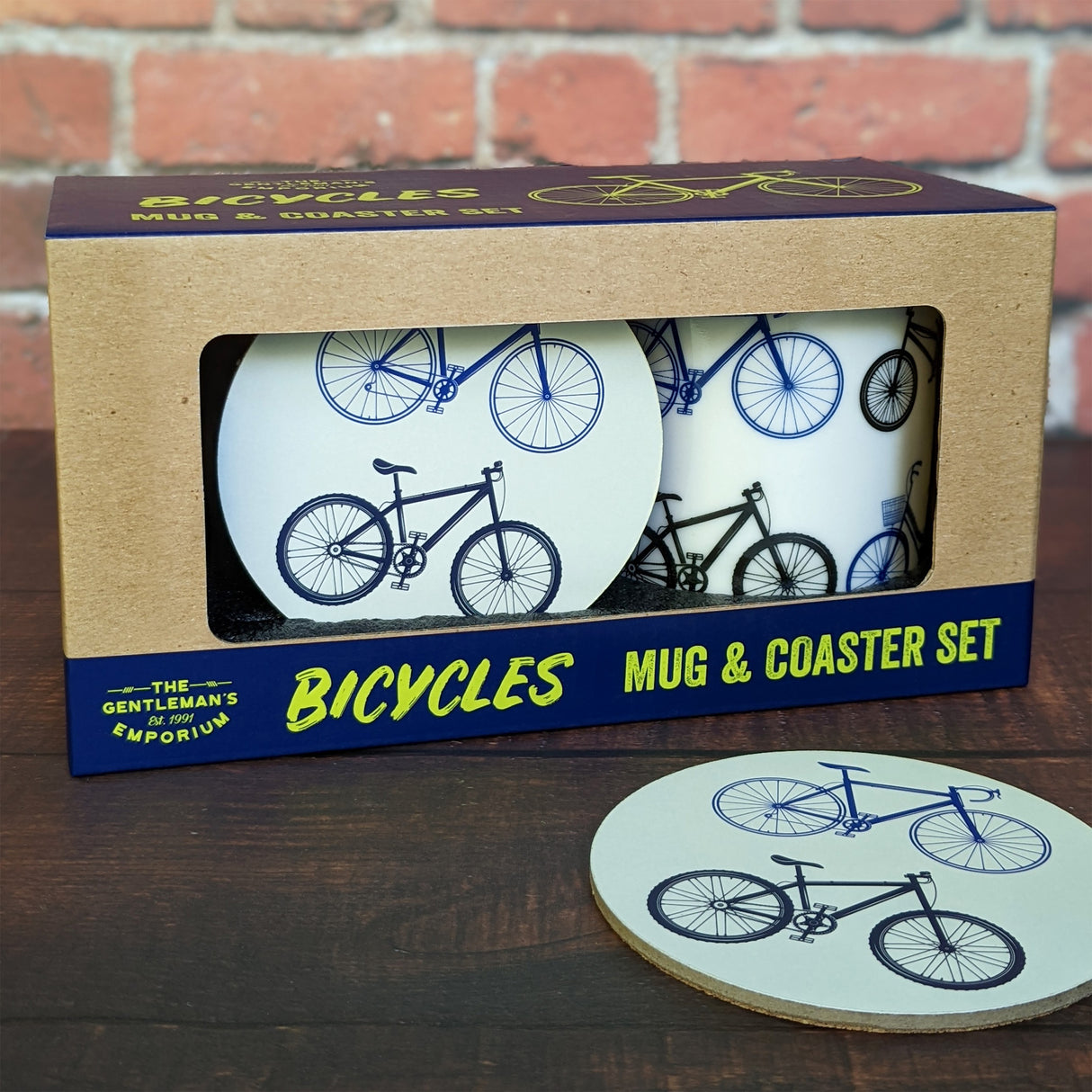 Gentleman’s Emporium Bicycles Mug and Coaster Set Gift Set