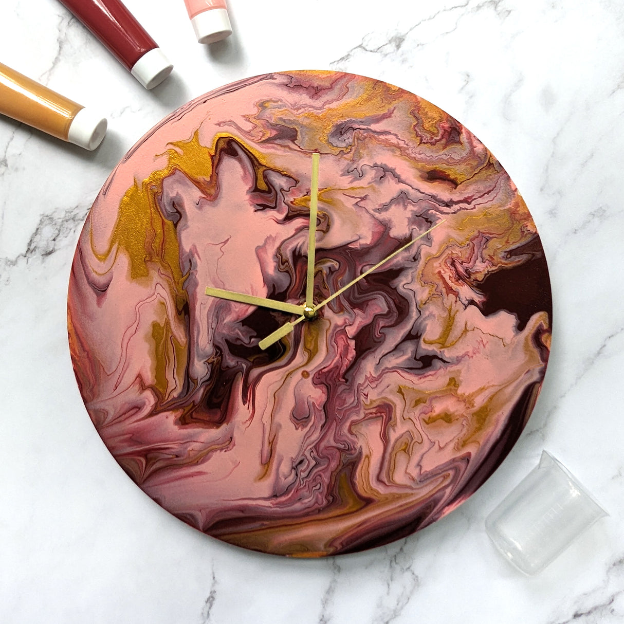 Luxe Décor Paint Pouring Canvas Wall Clock Kit