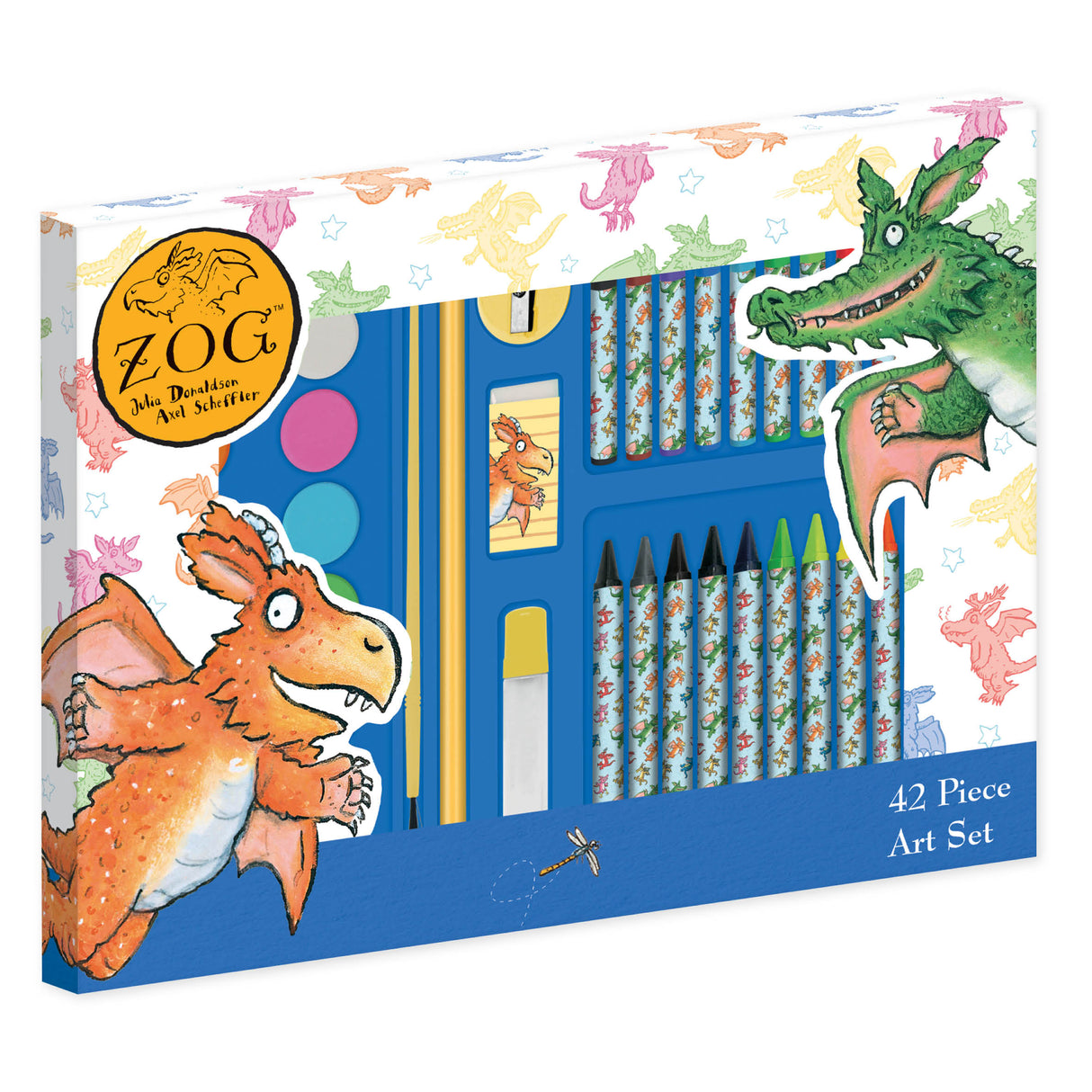 Zog Children's 42 Piece Art Set - For Ages 3 to 8 Years - Includes Paints and Crayons