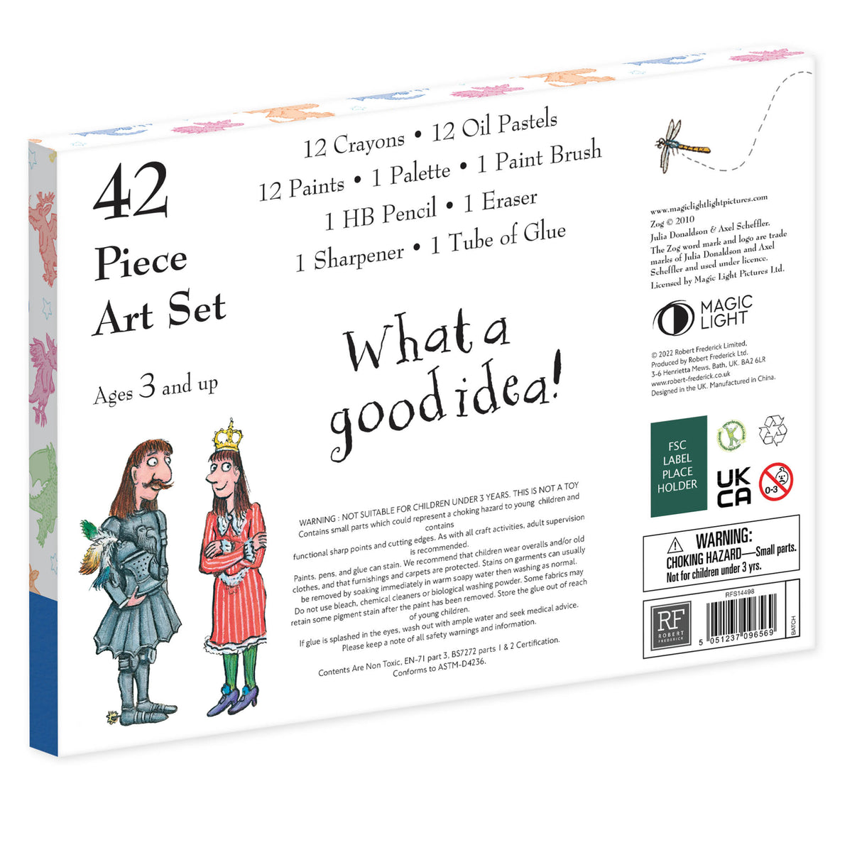 Zog Children's 42 Piece Art Set - For Ages 3 to 8 Years - Includes Paints and Crayons