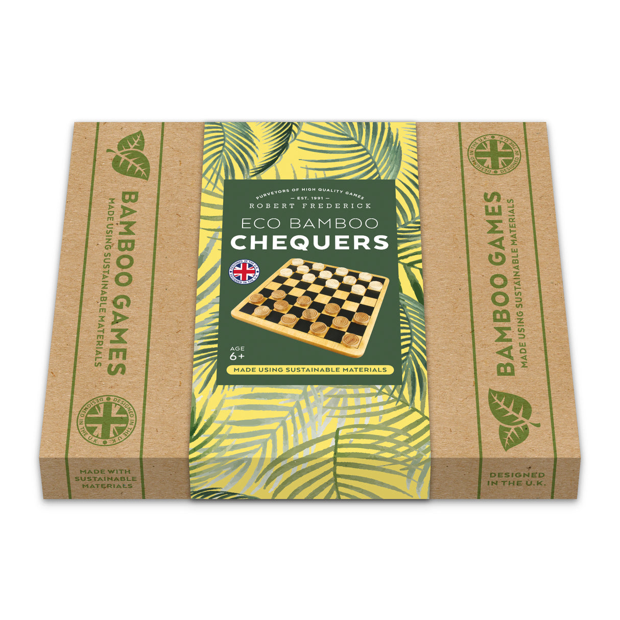 Bamboo Chequers Set - Made Using Sustainable Materials