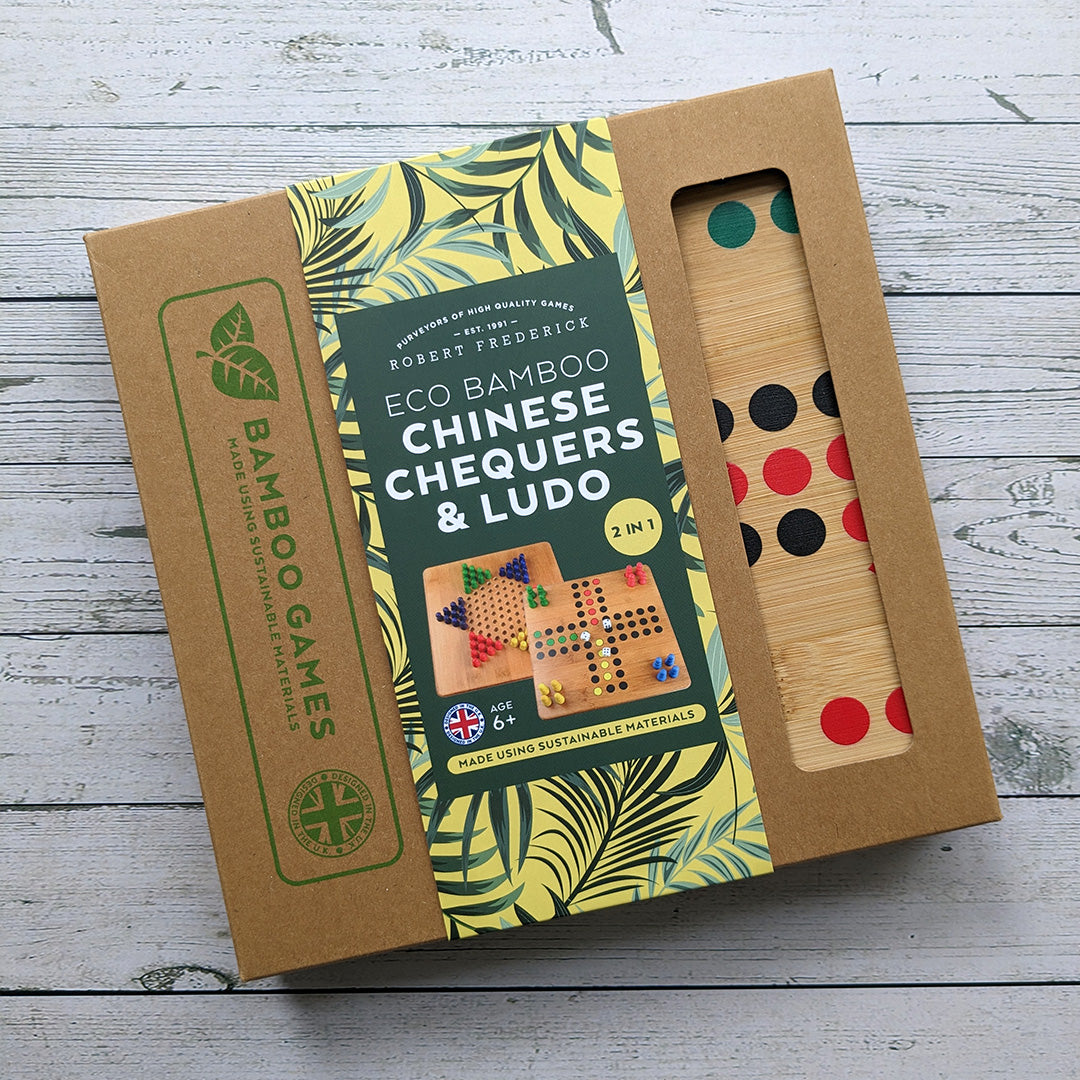 Bamboo Chinese Chequers & Ludo Double Set - Made Using Sustainable Materials