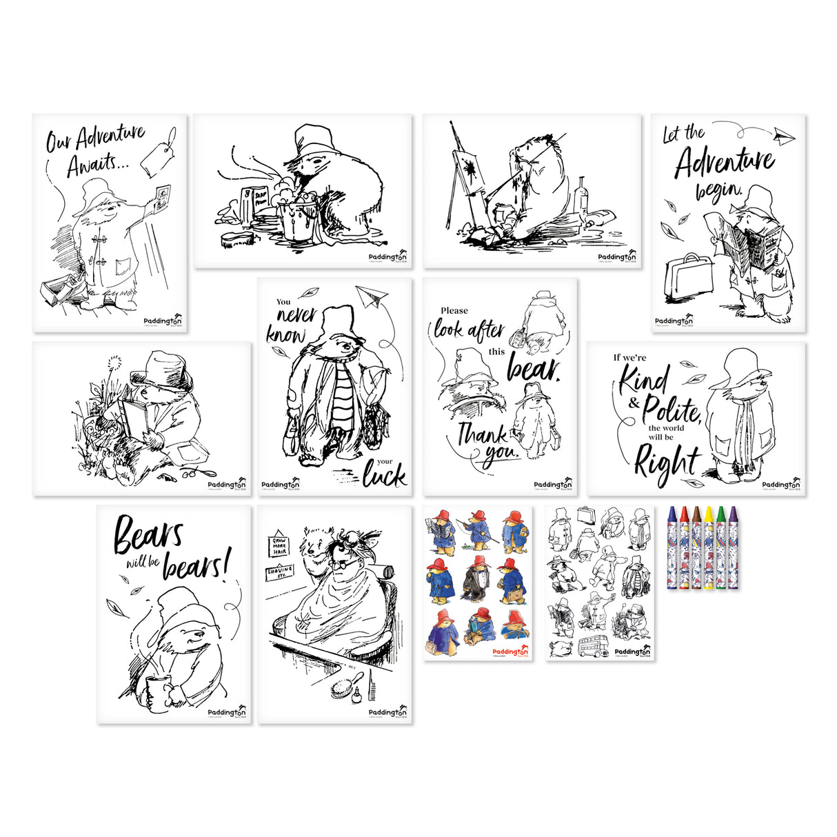 Paddington Children's Colouring Set - Includes Crayons and Stickers