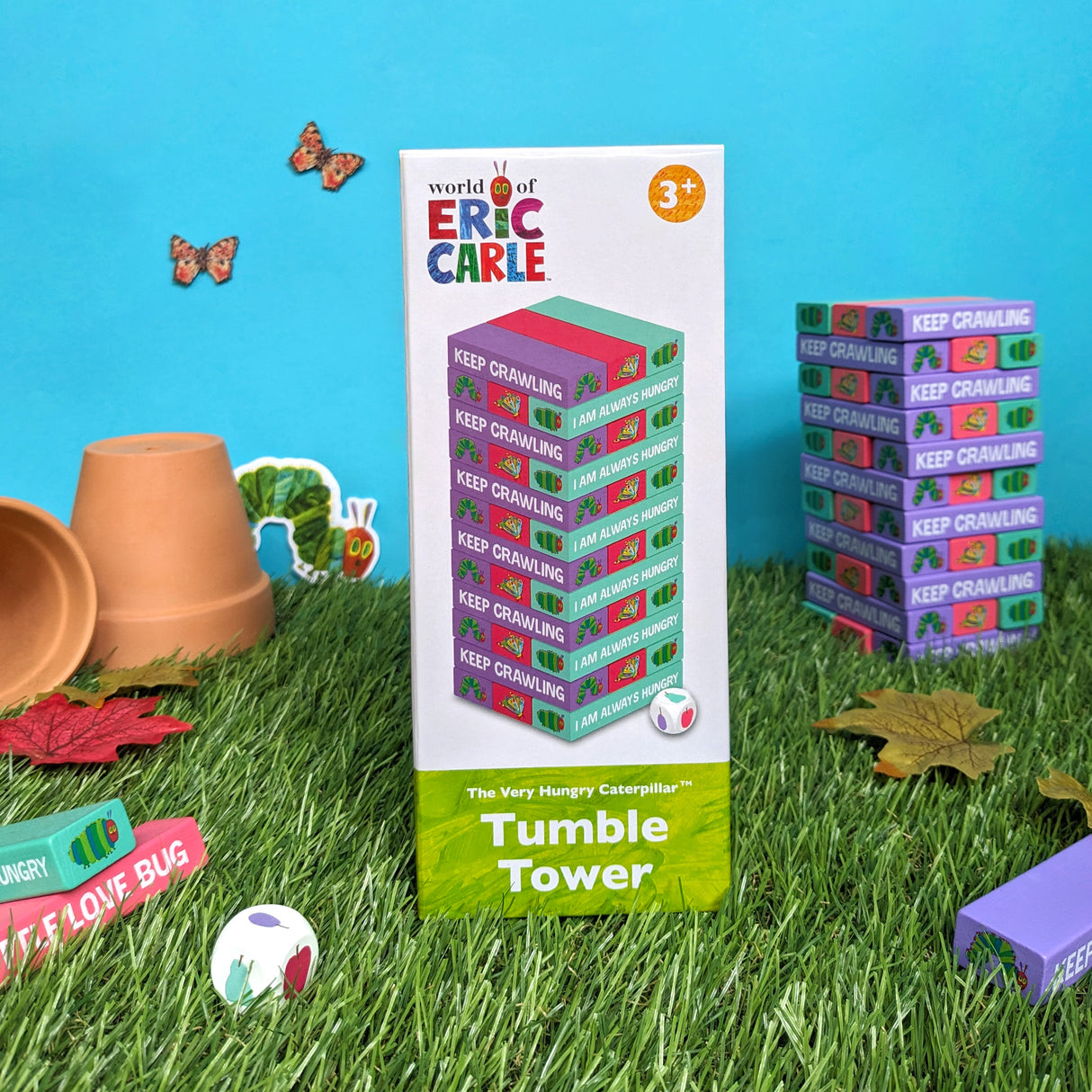 The Very Hungry Caterpillar Tumble Tower Game - Wooden Set With Dice